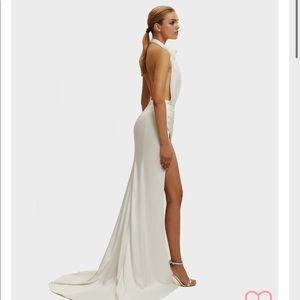 Milla mock neck sleeveless high slit dress size L